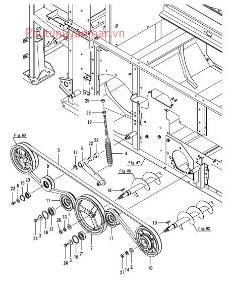 Dây đai khoan lúa số 1 và số 2